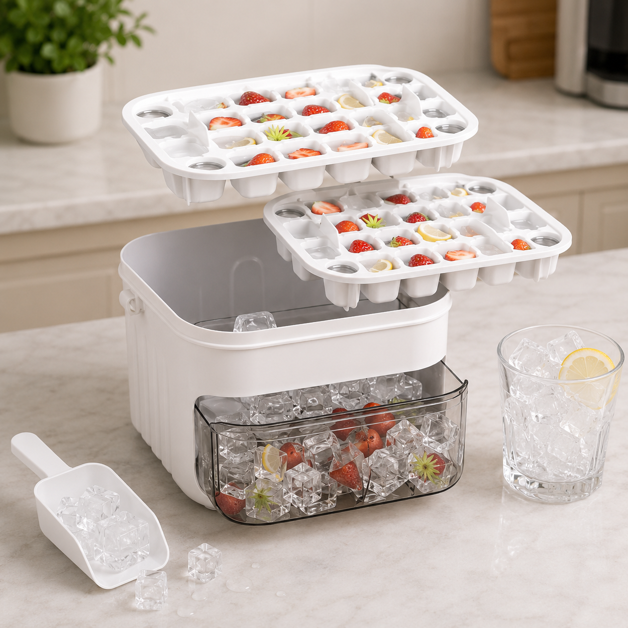 Double Layer Ice Cube Tray
