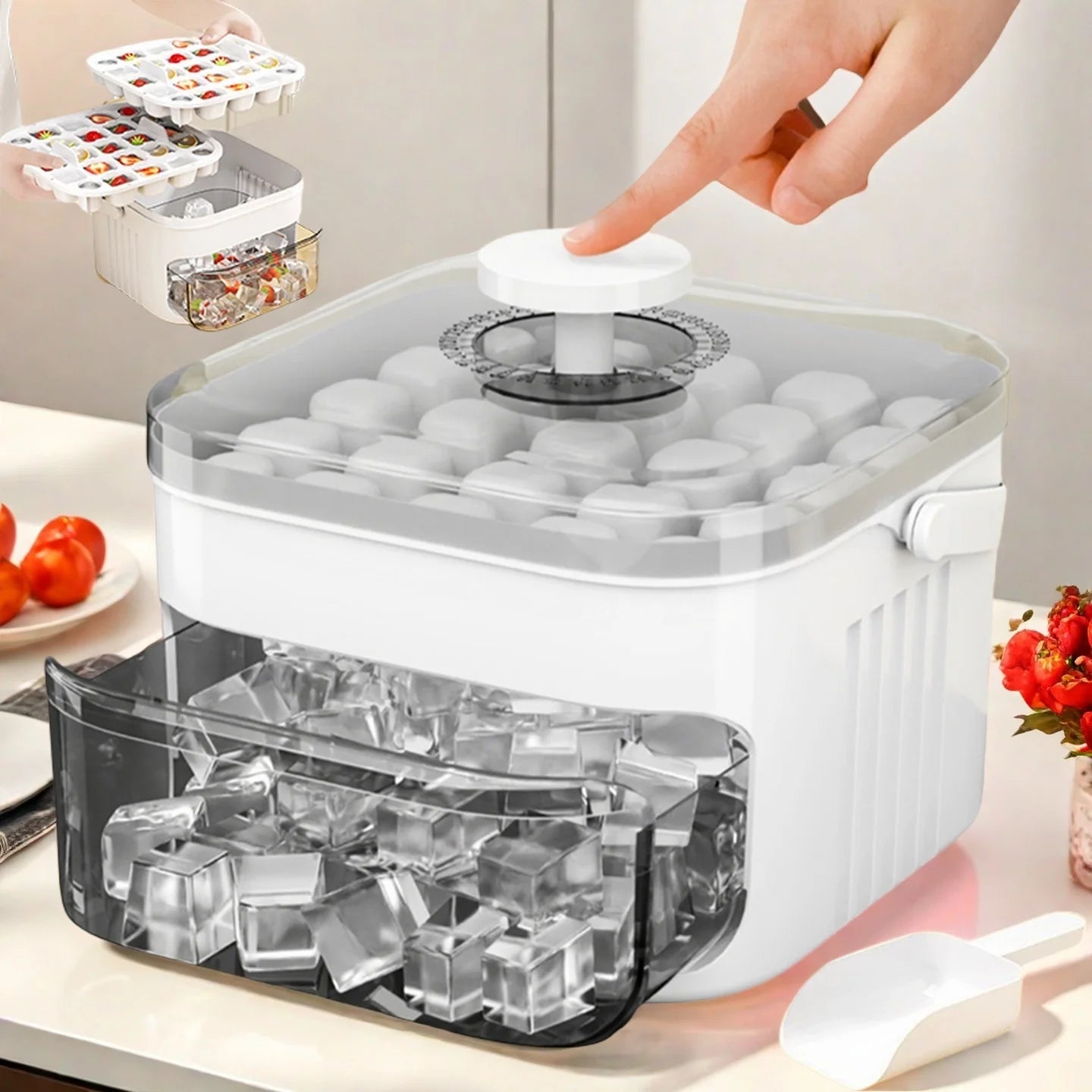 Compact Double Layer Ice Cube Tray - Image 2